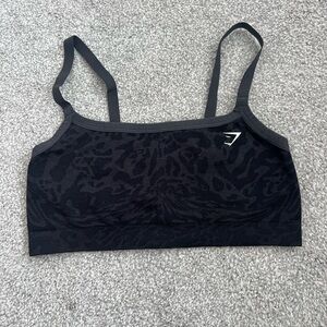 Gymshark Adapt Animal Leopard Size L Black Bra